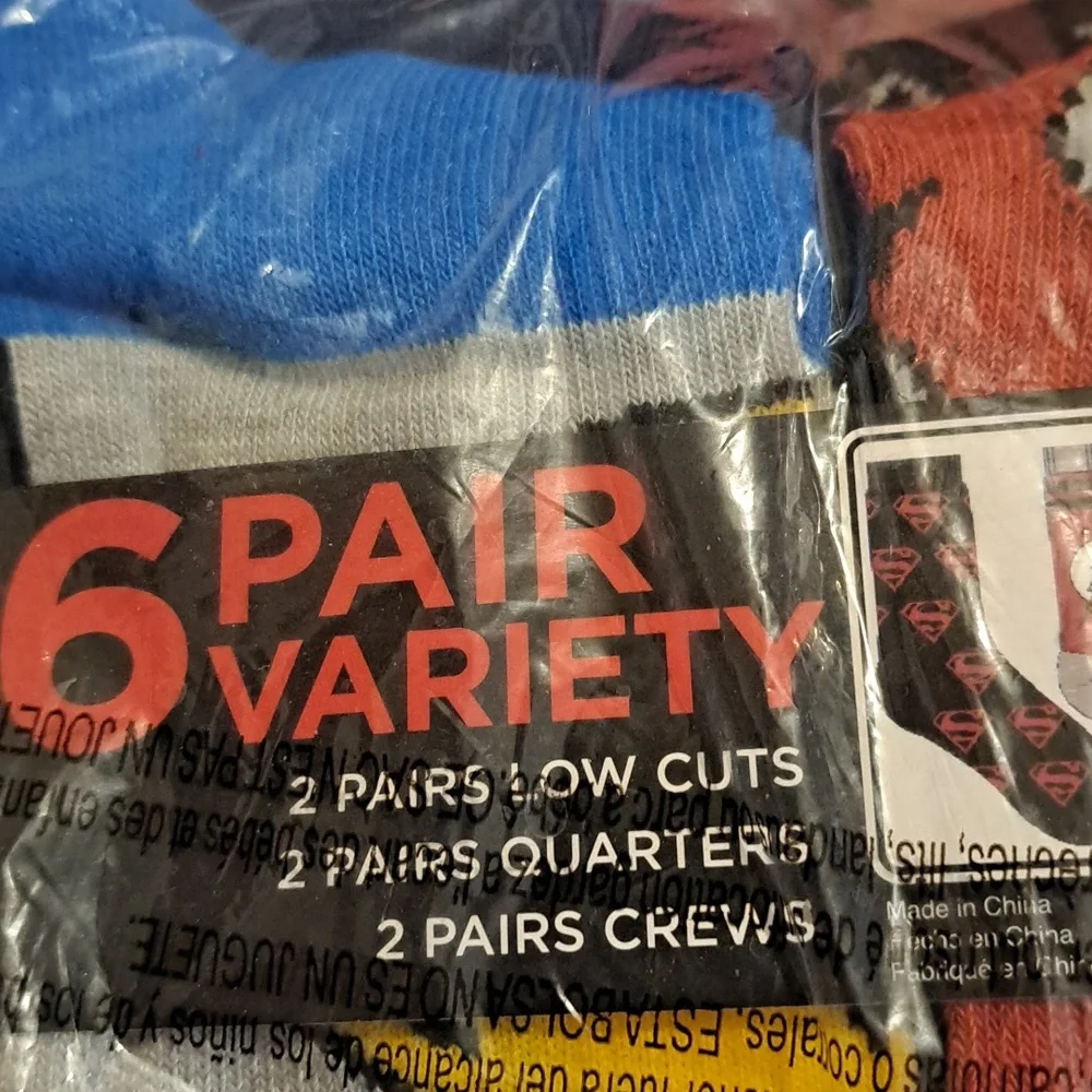 Men's 6-pack Variety Socks, 10-13, Justice League
